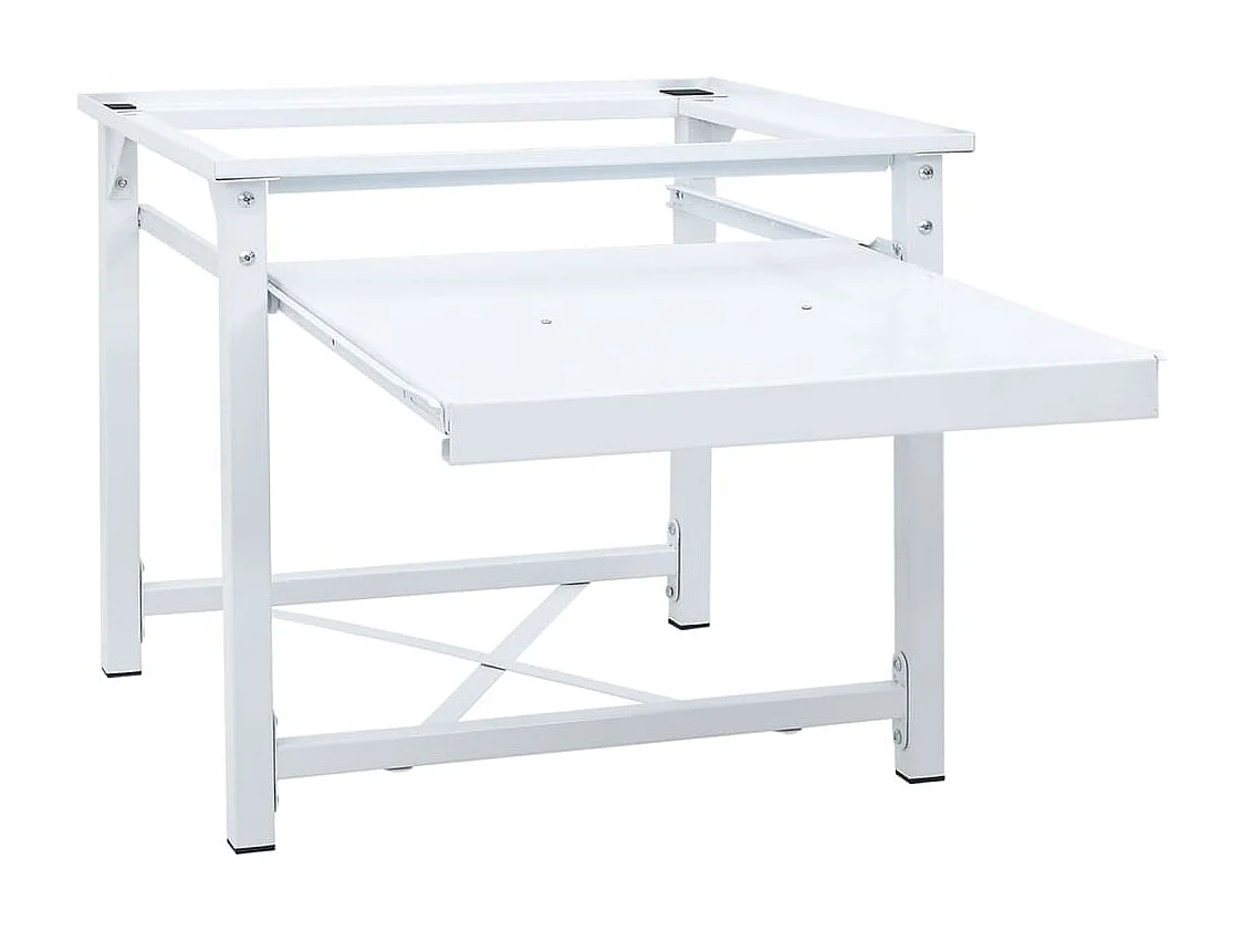 Socle pour machine à laver avec étagère coulissante Blanc