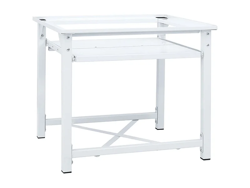 Socle pour machine à laver avec étagère coulissante Blanc