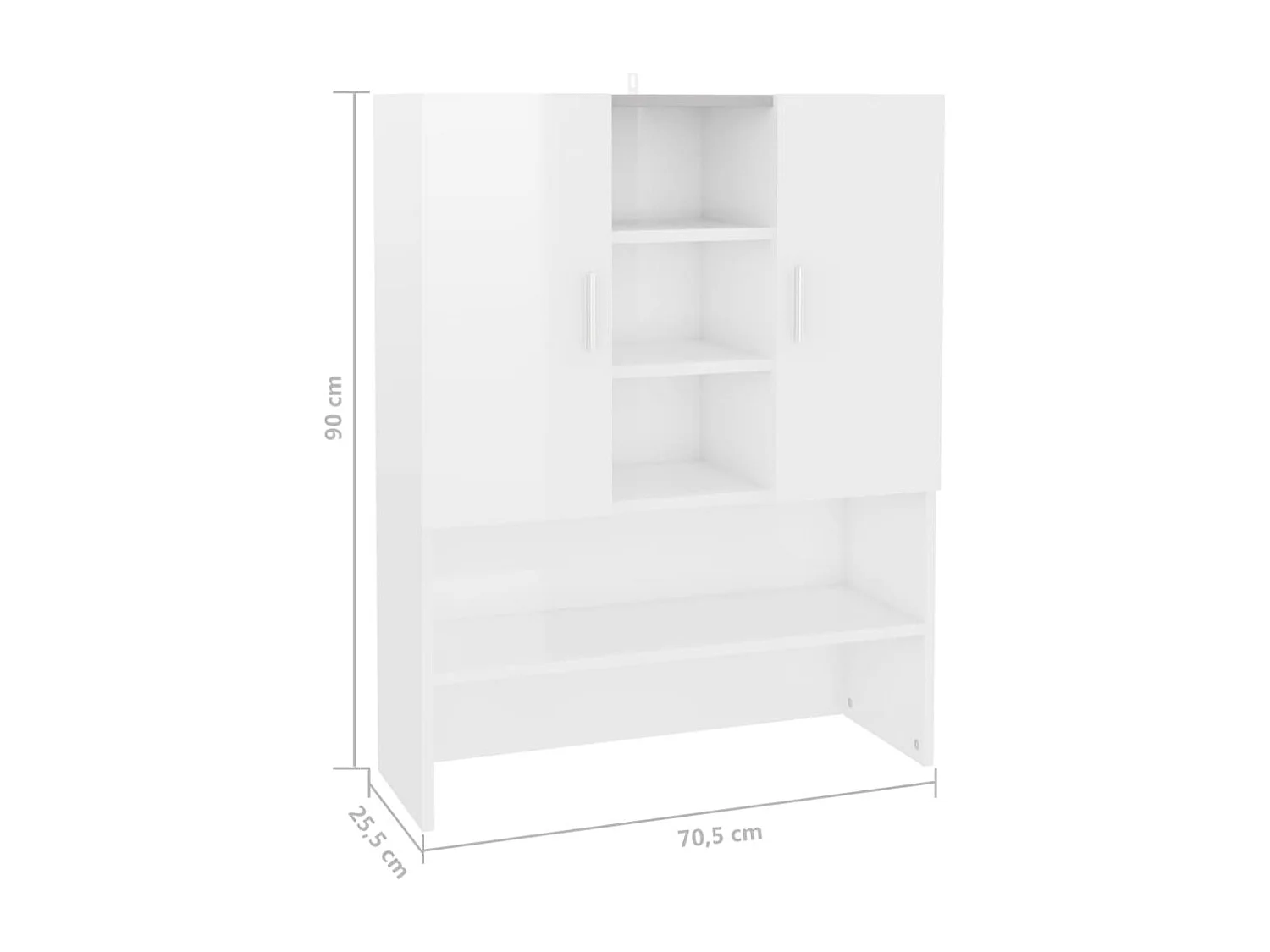 Mueble para lavadora Blanco brillo 70,5x25,5x90 cm
