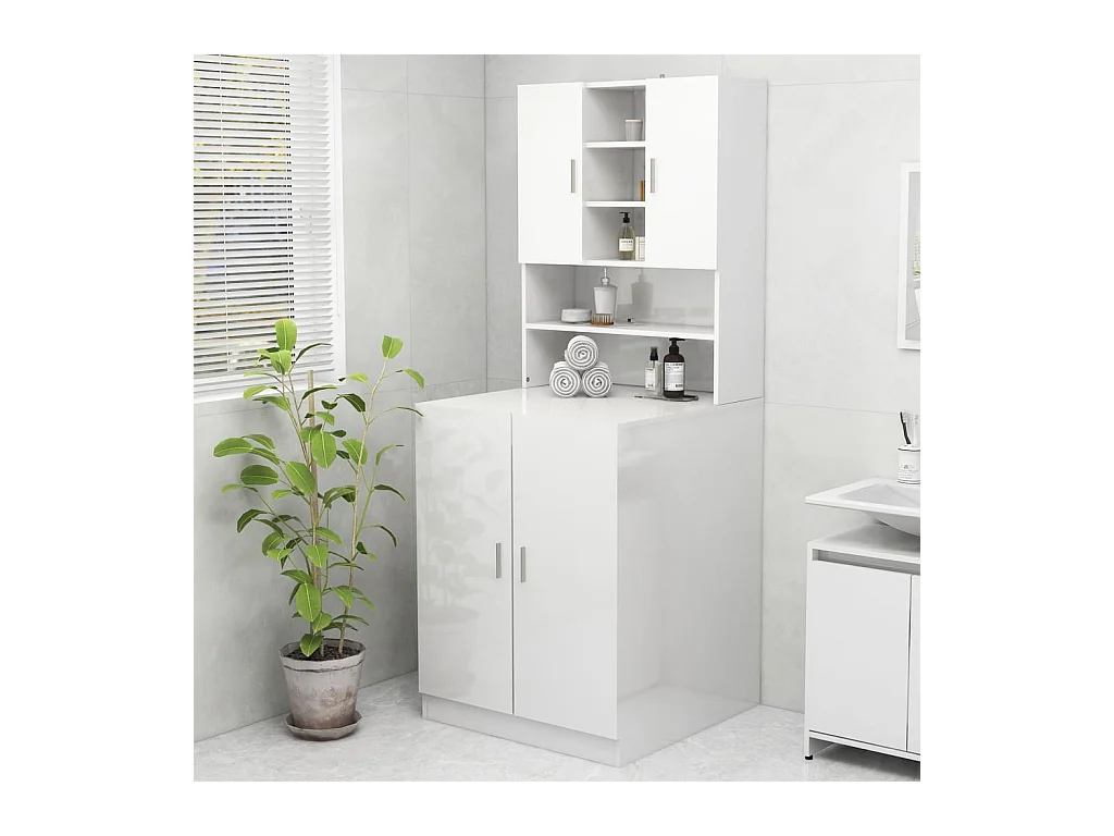 Meuble pour machine à laver Blanc brillant 70,5x25,5x90 cm