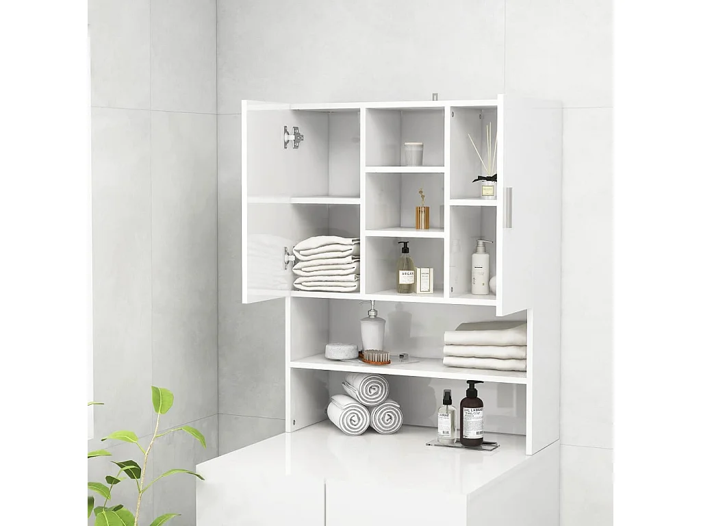 Meuble pour machine à laver Blanc brillant 70,5x25,5x90 cm