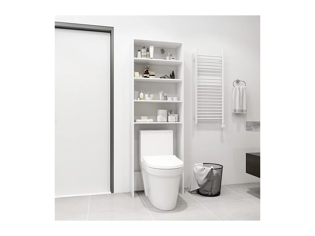 Meuble pour machine à laver Blanc 64x24x190 cm