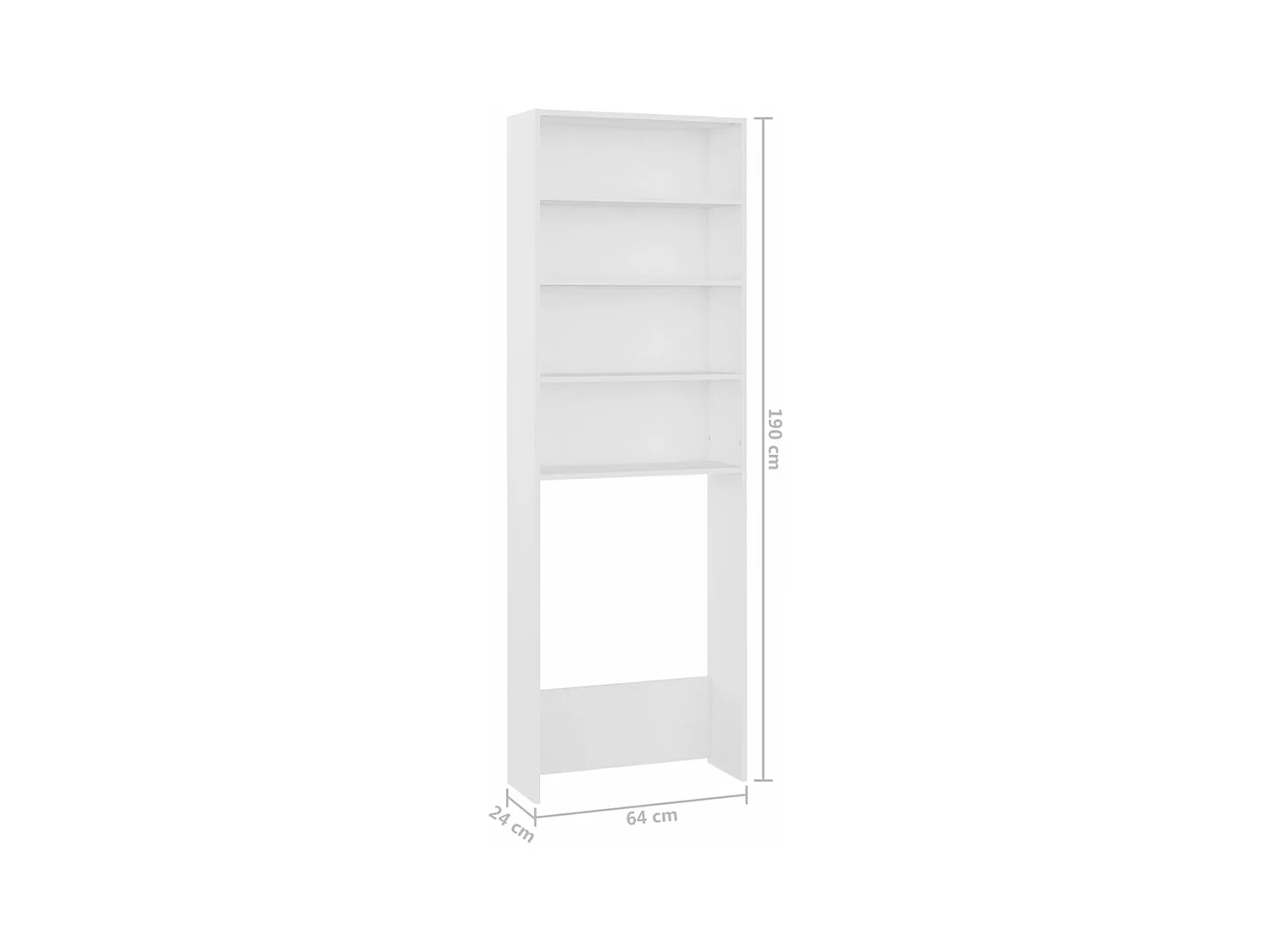 Meuble pour machine à laver Blanc 64x24x190 cm