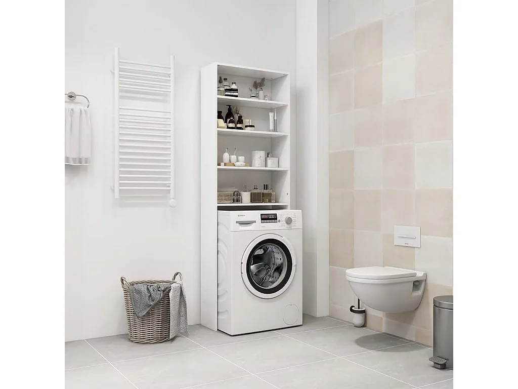 Meuble pour machine à laver Blanc 64x24x190 cm