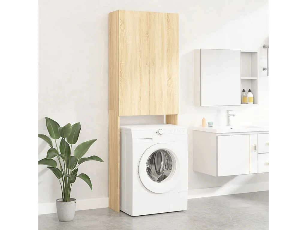 Mueble lavadora roble Sonoma 64x25,5x190 cm
