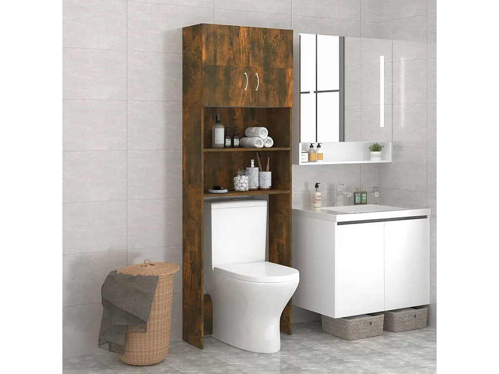 Waschmaschinenschrank Räuchereiche 64x25,5x190 cm