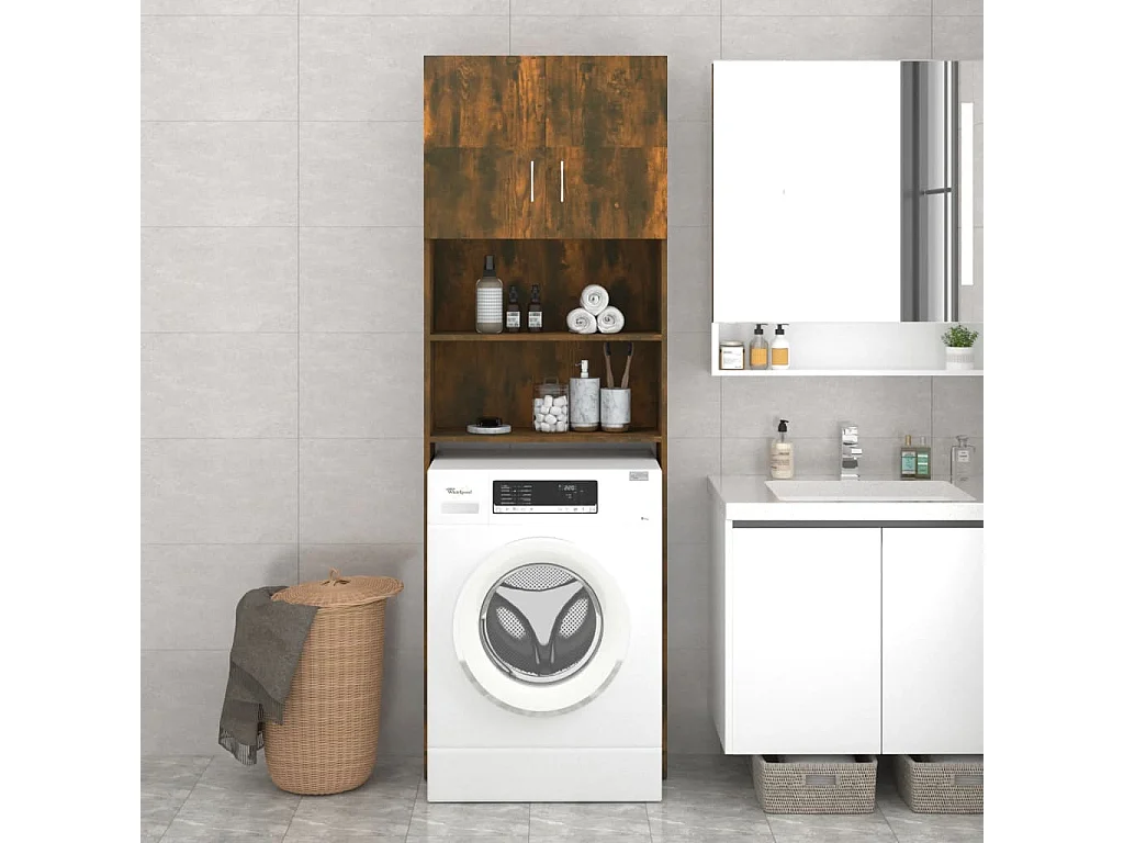 Waschmaschinenschrank Räuchereiche 64x25,5x190 cm