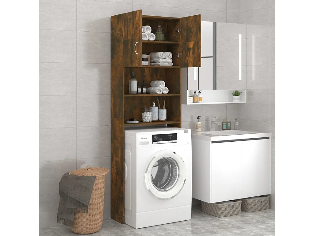 Waschmaschinenschrank Räuchereiche 64x25,5x190 cm