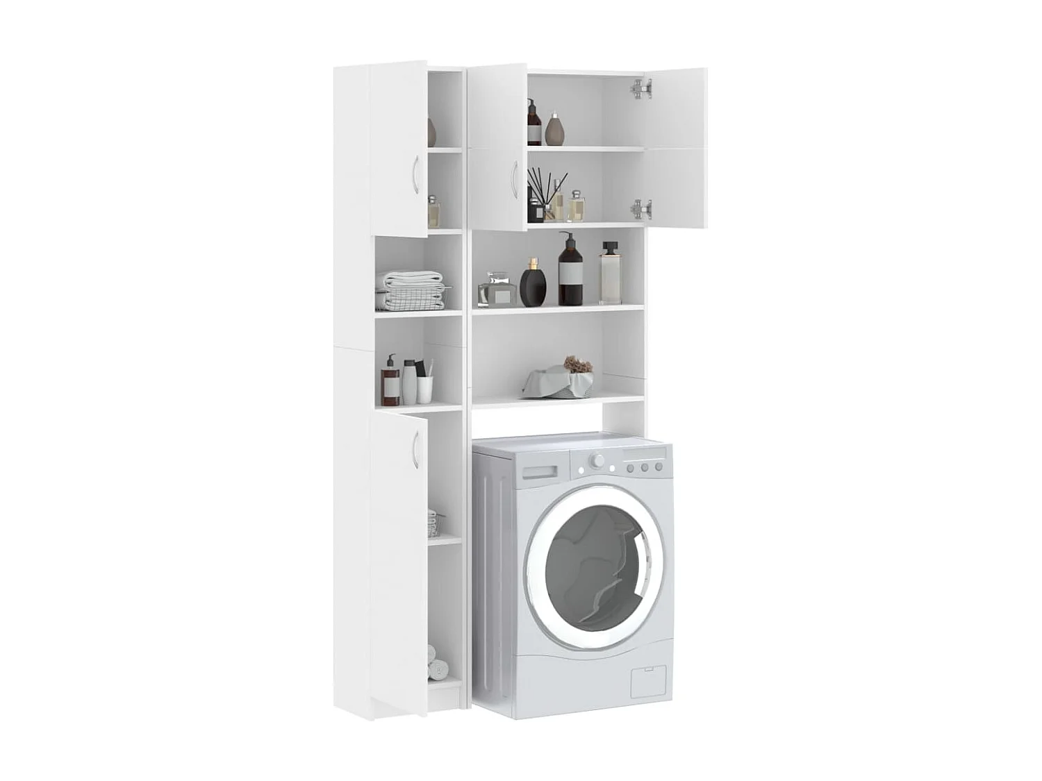 Ensemble de meuble pour machine à laver Blanc Bois d'ingénierie