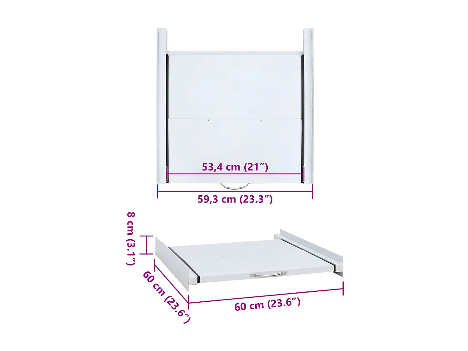 Kit para torre de lavado-secado con estante corredizo