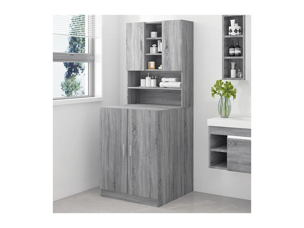 Armoire pour machine à laver Sonoma gris Bois d'ingénierie