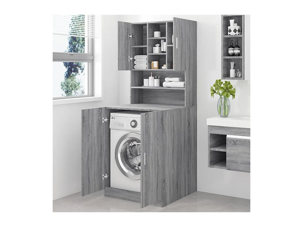 Armoire pour machine à laver Sonoma gris Bois d'ingénierie