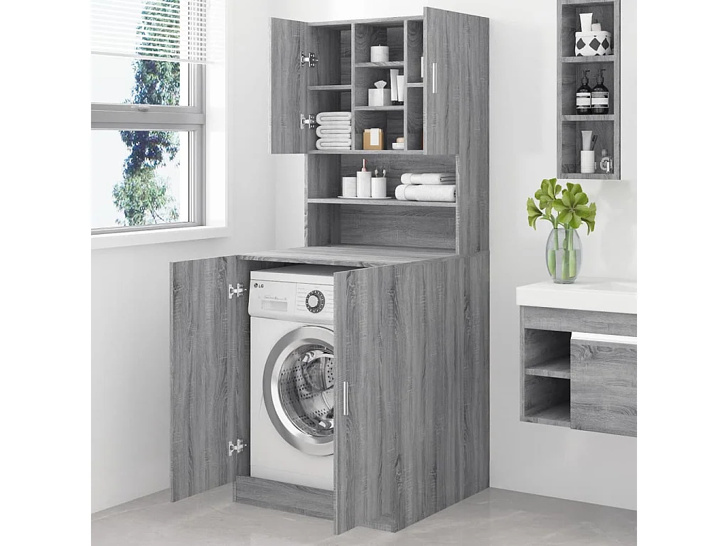 Armoire pour machine à laver Sonoma gris Bois d'ingénierie