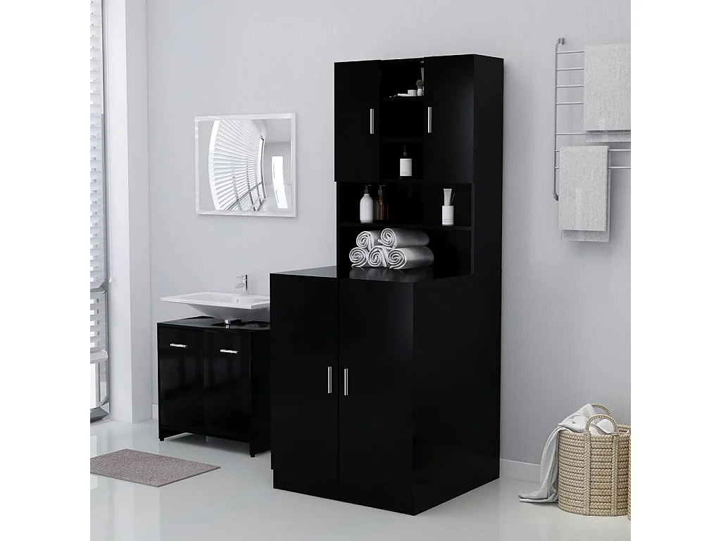 Mueble lavadora Negro 71x71,5x91,5 cm