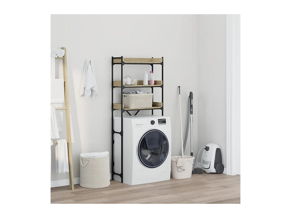 Waschmaschinenregal aus Sonoma-Eiche, 67 x 25 x 163 cm, Holzwerkstoff