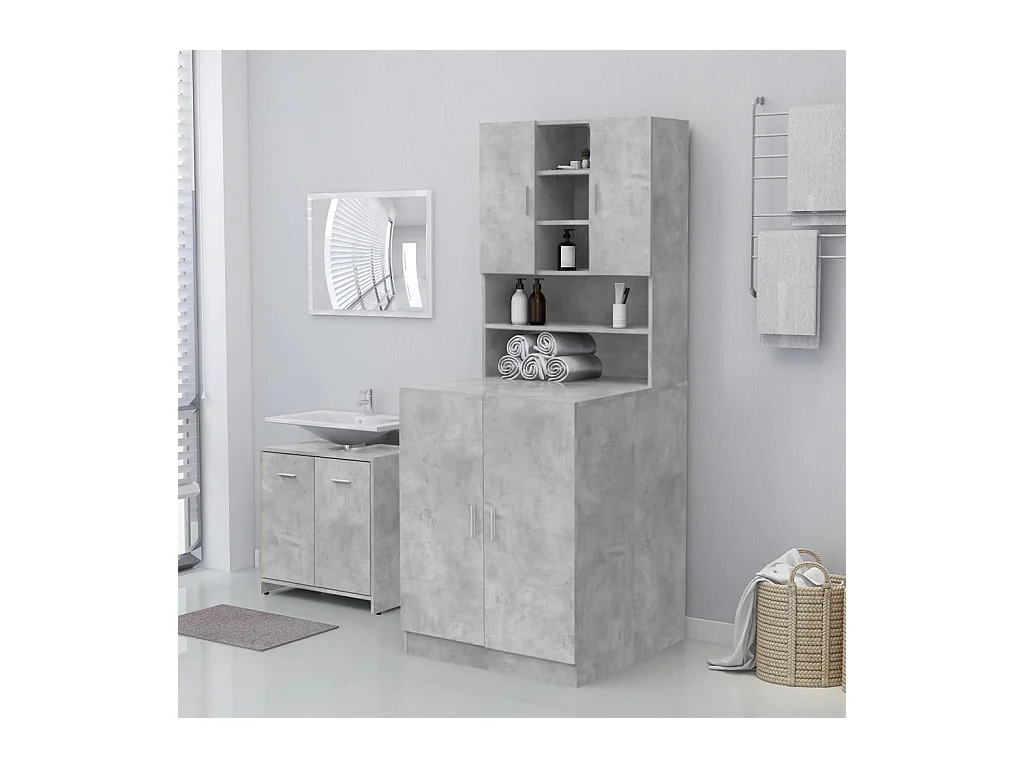 Meuble pour machine à laver Gris béton 71x71,5x91,5 cm