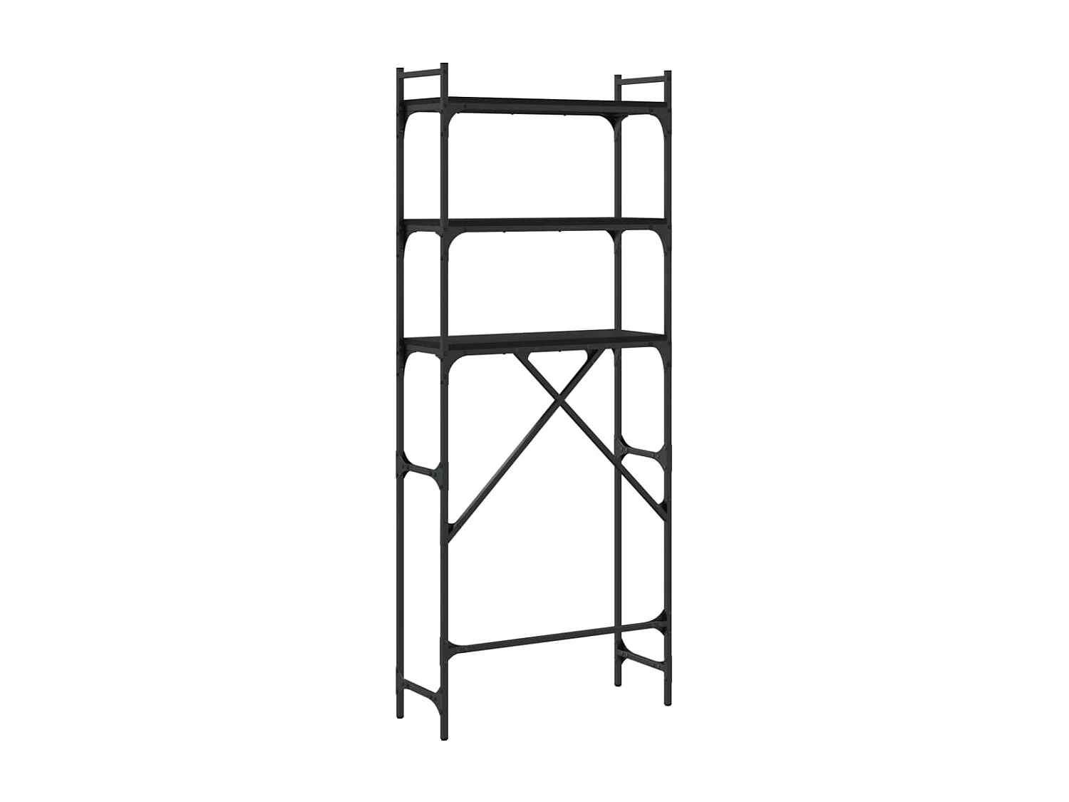 Étagère de lave-linge noir 67x25x163 cm bois d'ingénierie