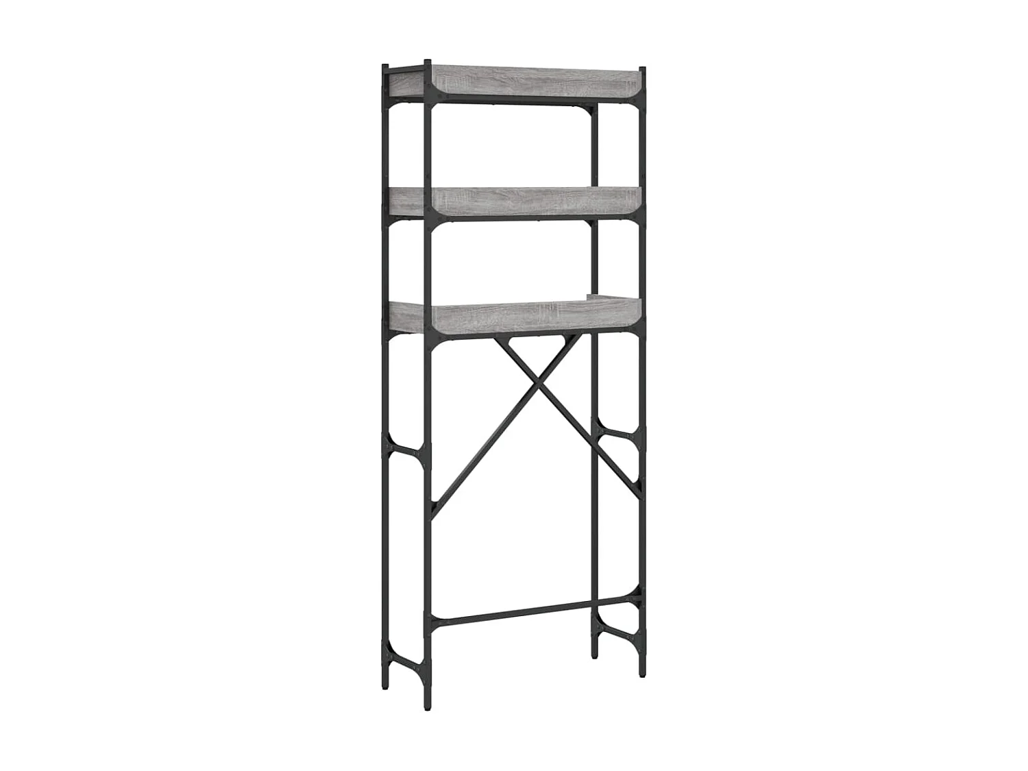 Étagère de lave-linge sonoma gris 67x25x163 cm bois ingénierie