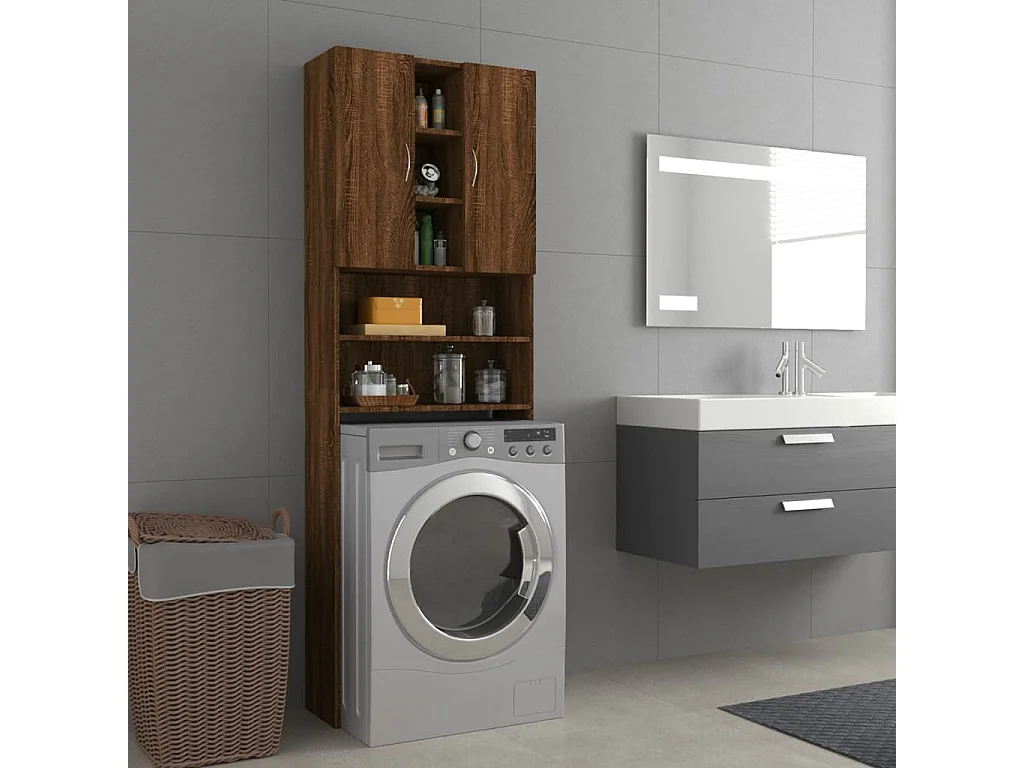 Mobile lavatrice Rovere marrone 64x25,5x190 cm