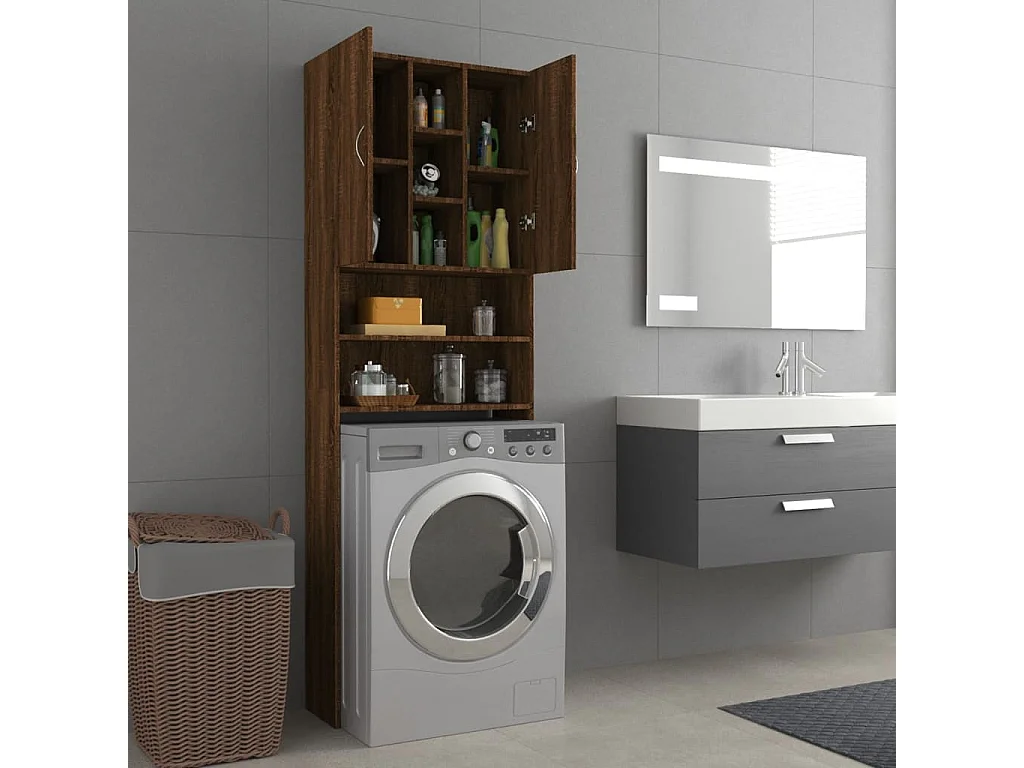 Mobile lavatrice Rovere marrone 64x25,5x190 cm