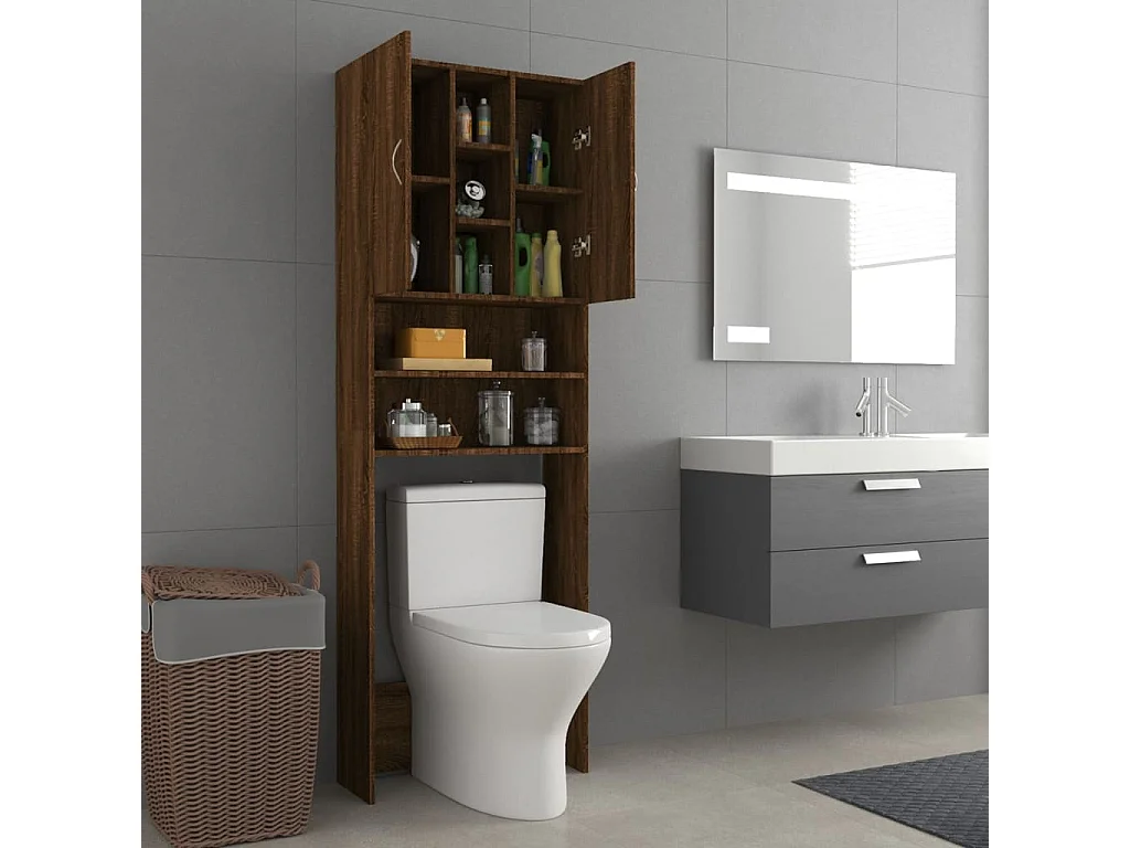 Mobile lavatrice Rovere marrone 64x25,5x190 cm