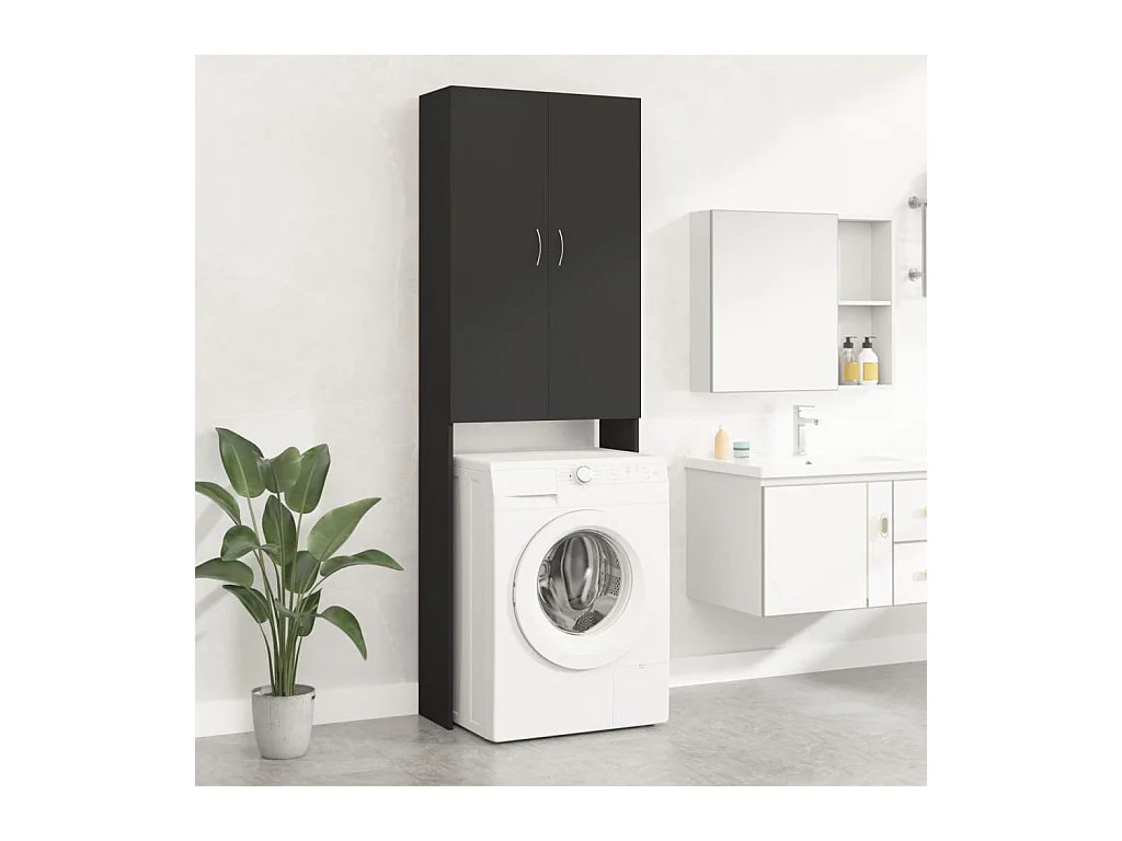 Meuble pour machine à laver Noir 64x25,5x190 cm