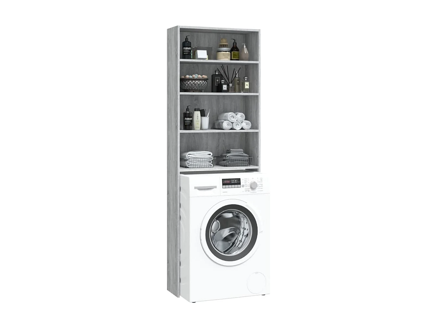Mueble para lavadora Sonoma gris 64x24x190 cm