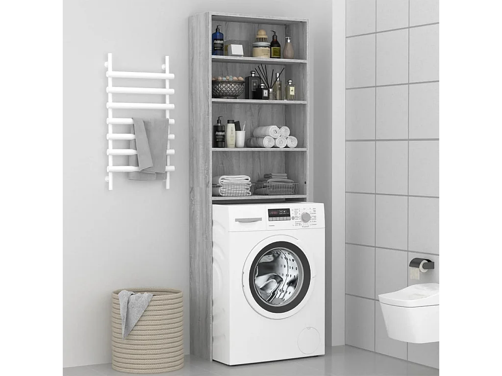 Meuble pour machine à laver Sonoma gris 64x24x190 cm