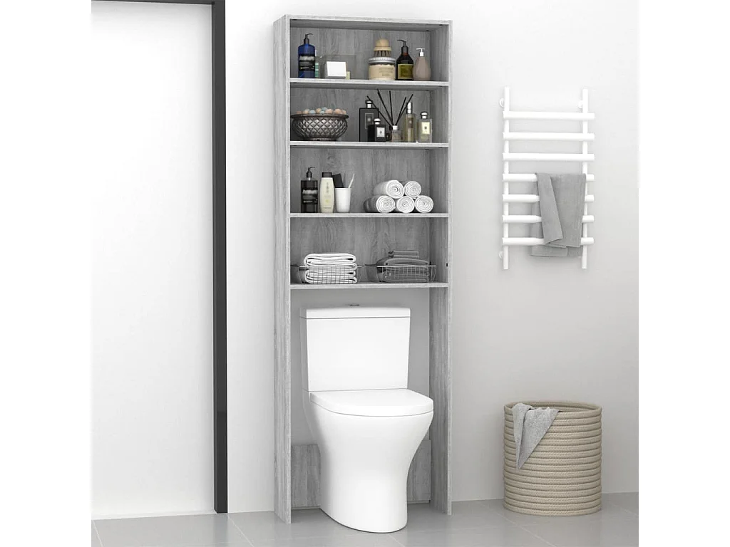 Meuble pour machine à laver Sonoma gris 64x24x190 cm