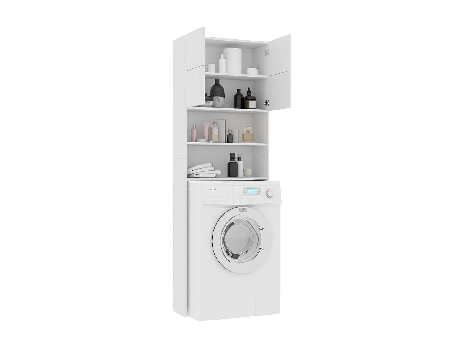 Meuble de machine à laver Blanc 64x25,5x190cm Bois d'ingénierie