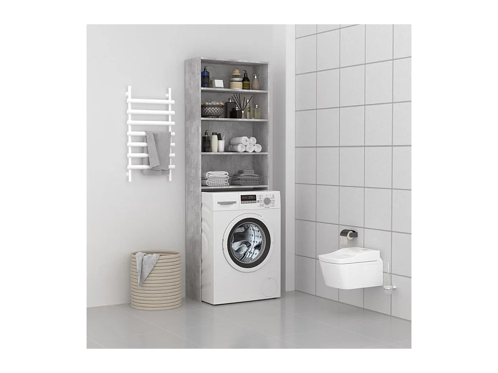 Meuble pour machine à laver Gris béton 64x24x190 cm