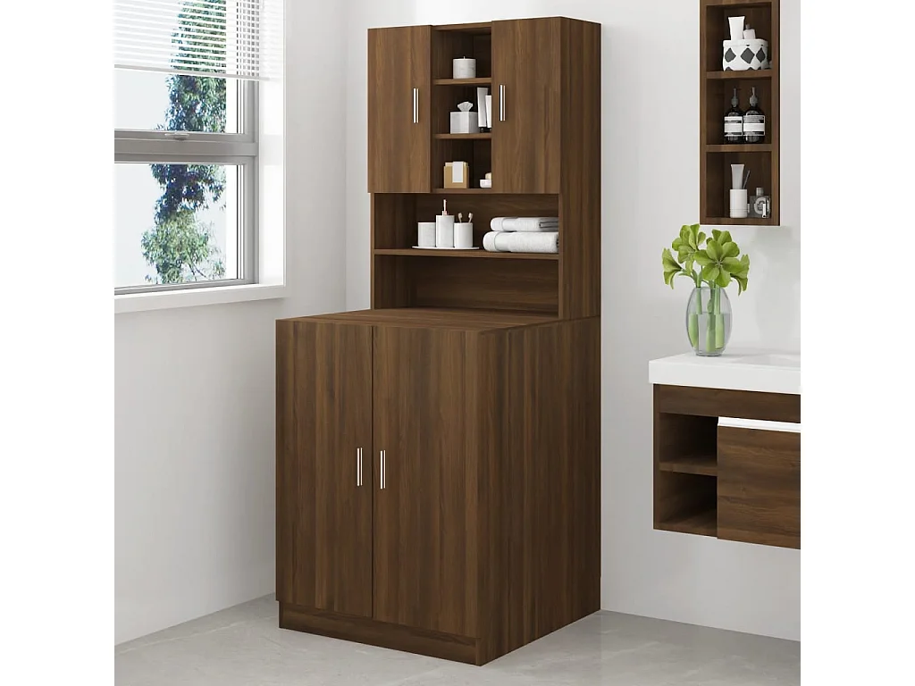 Armoire de machine à laver Chêne marron Bois d’ingénierie