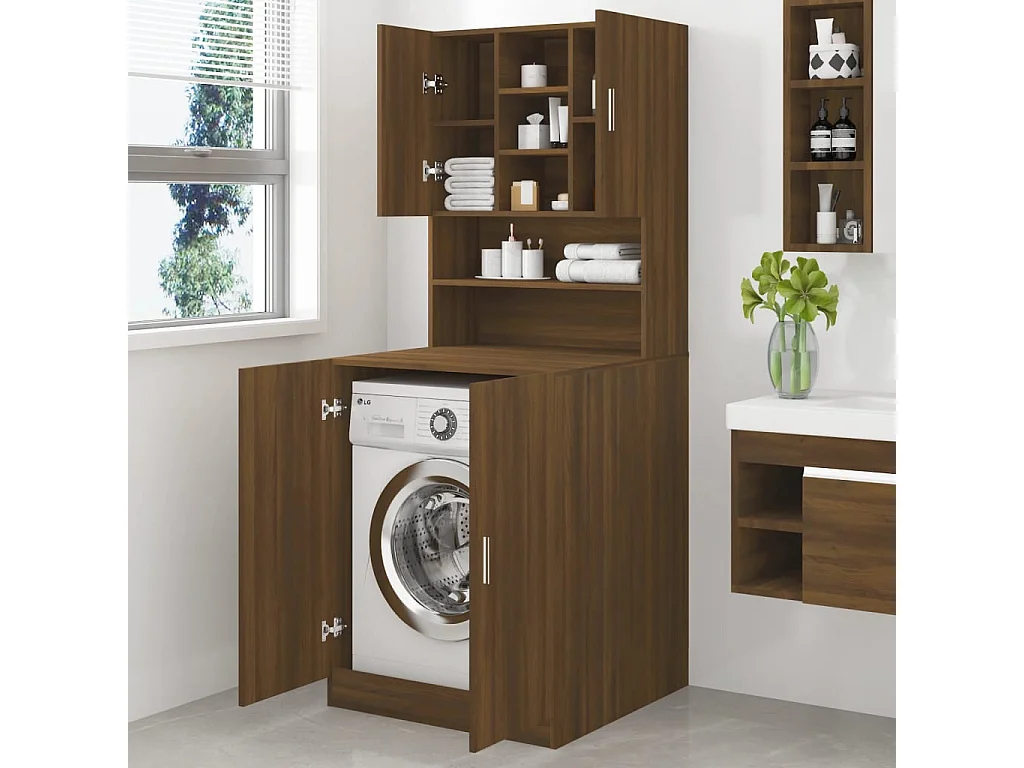 Armoire de machine à laver Chêne marron Bois d’ingénierie