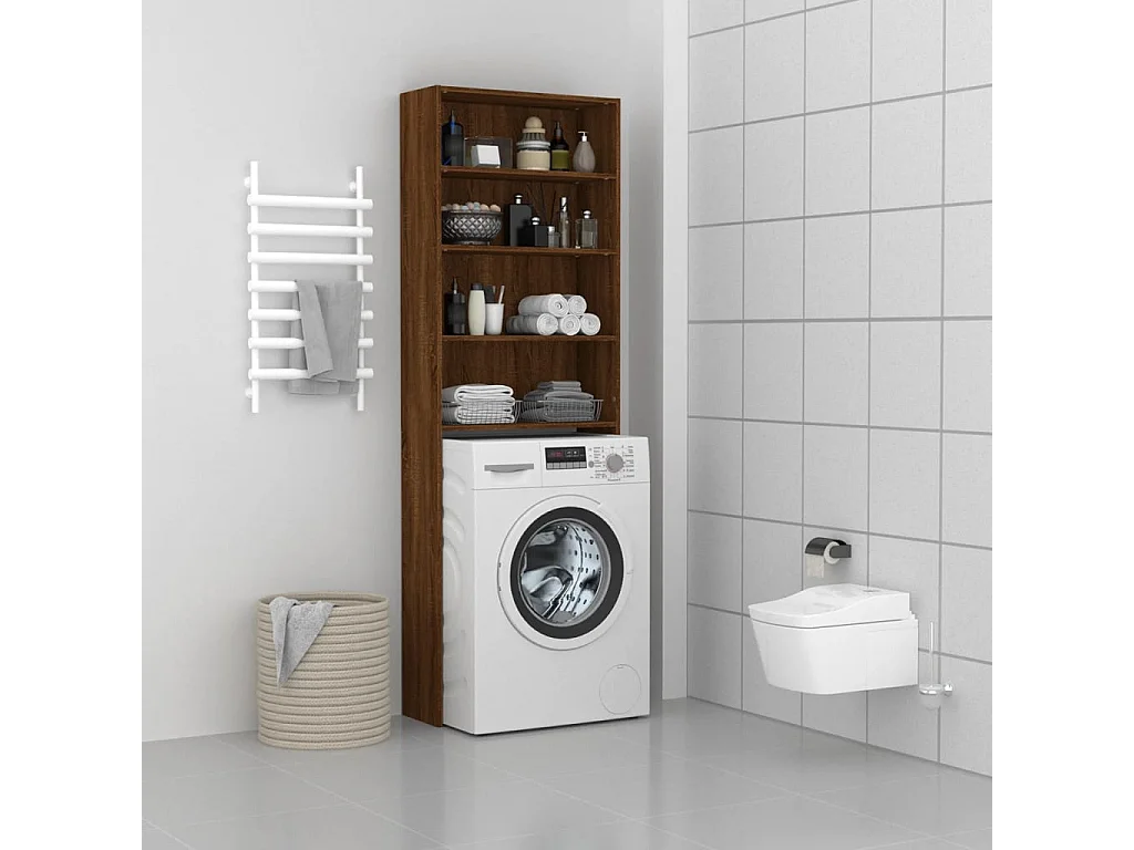 Meuble pour machine à laver Chêne marron 64x24x190 cm