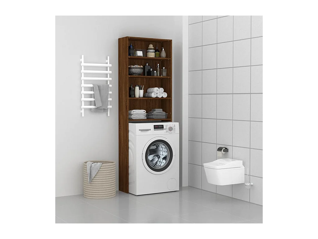 Meuble pour machine à laver Chêne marron 64x24x190 cm