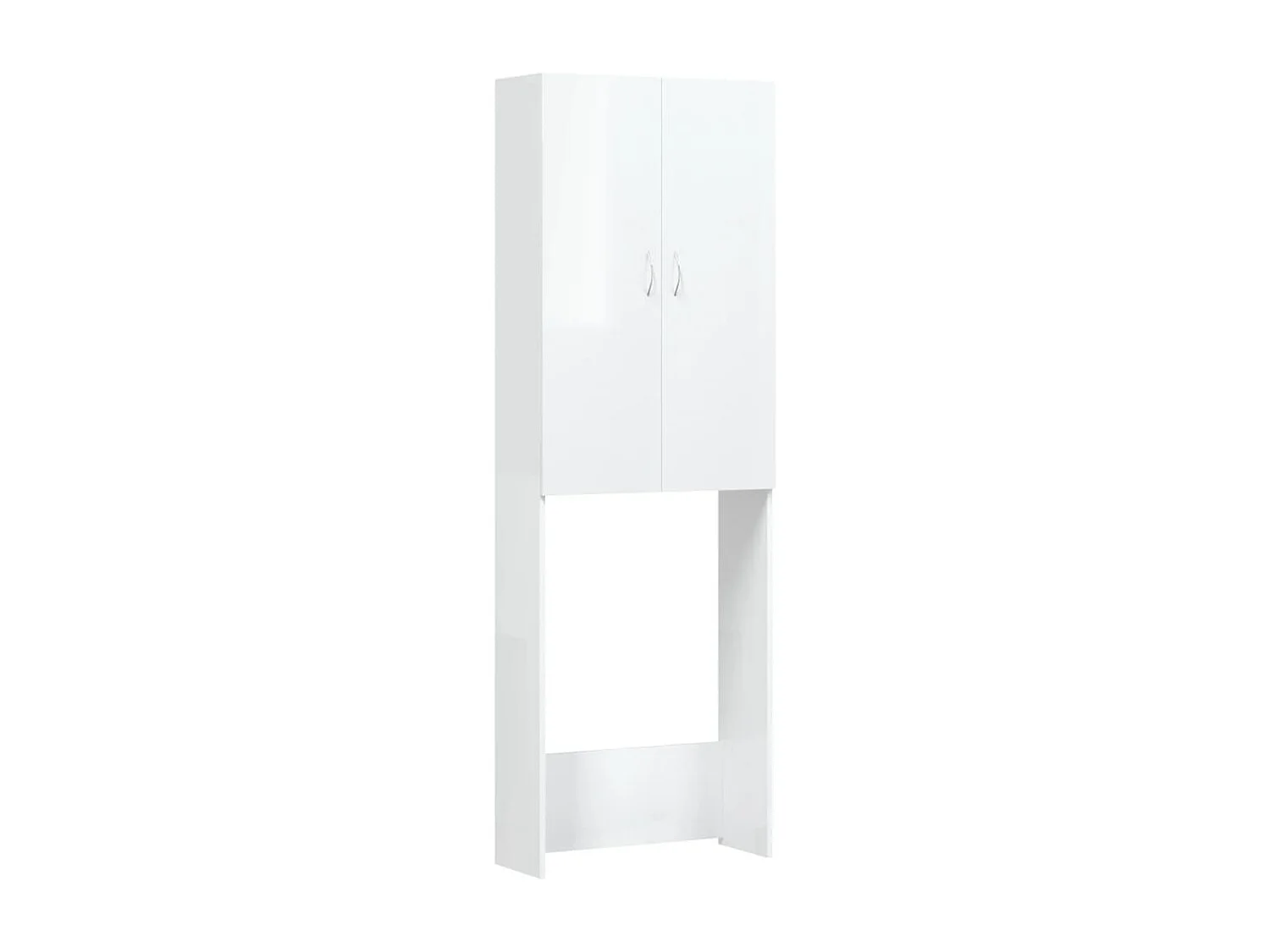 Armário para máquina de lavar branco brilhante 64x25,5x190 cm