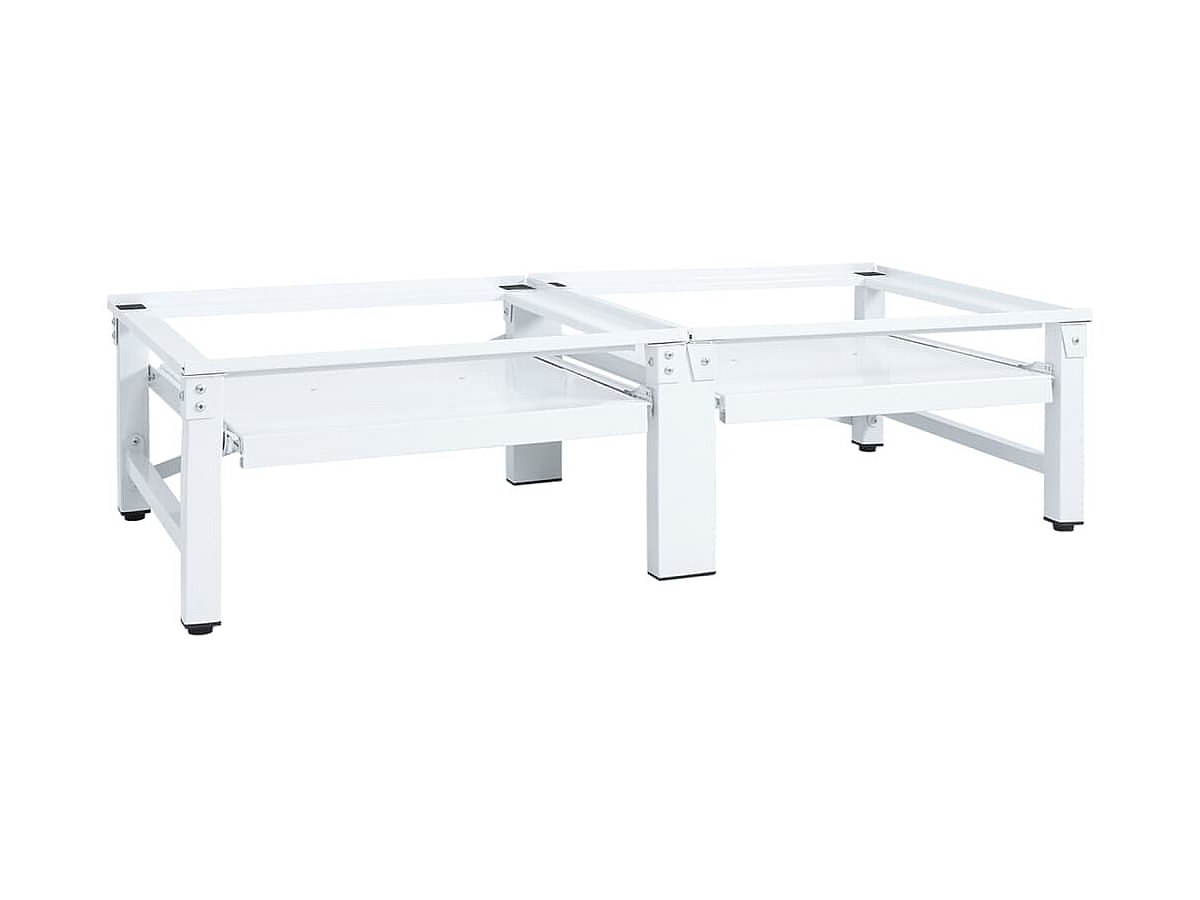 Socle de lave-linge et sèche-linge et étagère coulissante Blanc