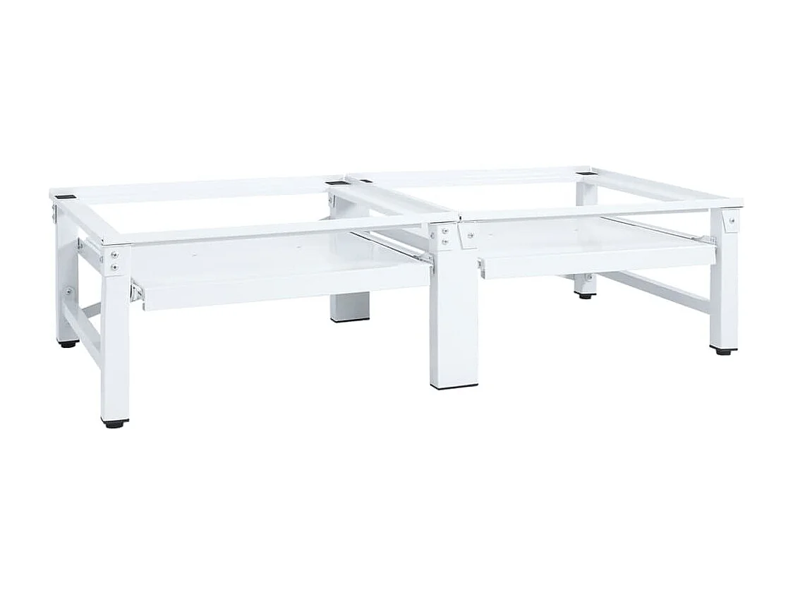 Pedestal de Lavadora e Secadora e Prateleira Deslizante Branco