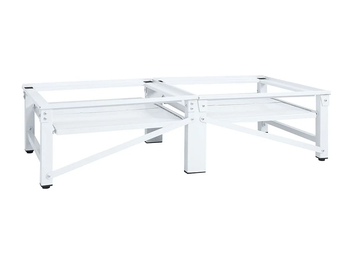 Pedestal de Lavadora e Secadora e Prateleira Deslizante Branco