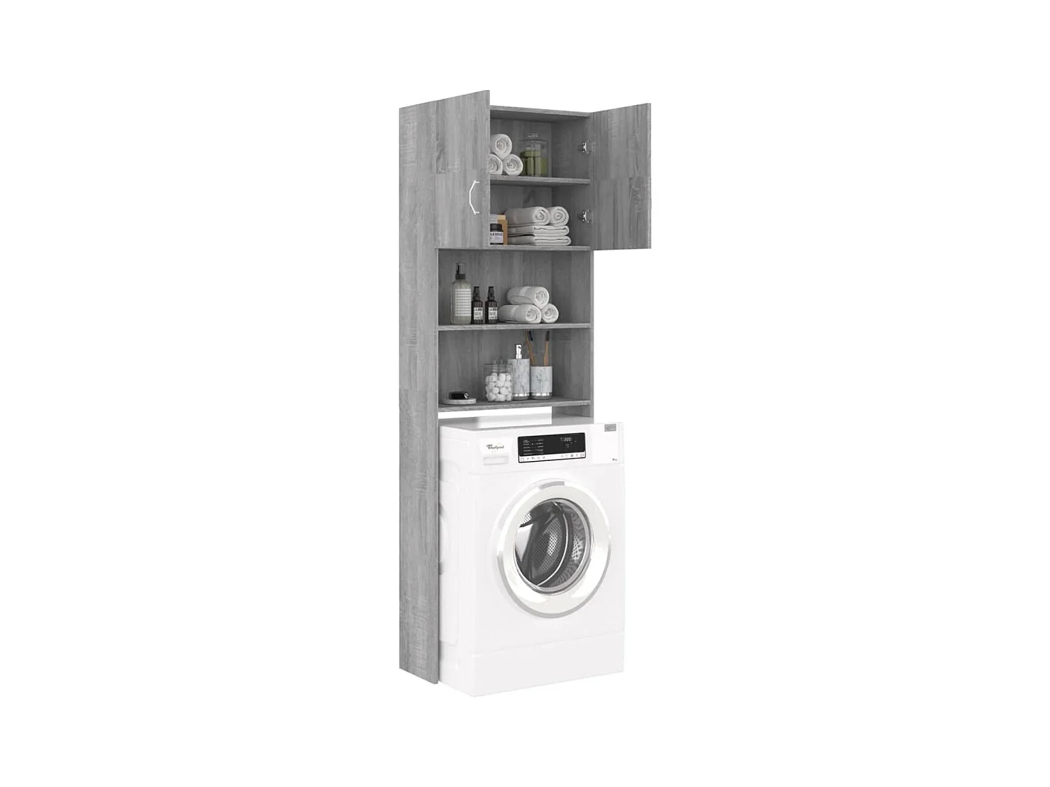 Schrank für Waschmaschine Sonoma grau 64x25,5x190 cm