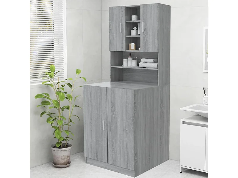 Schrank für Waschmaschine Sonoma grau 70,5x25,5x90 cm