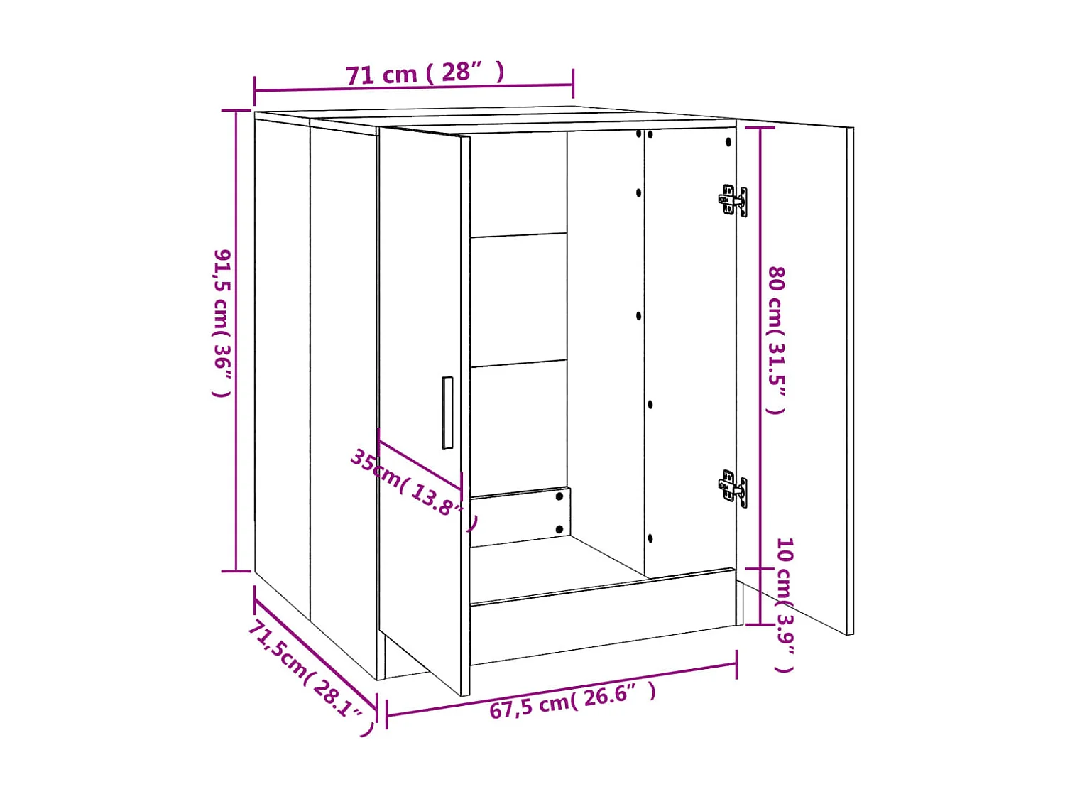 Mobile per lavatrice Sonoma grigio 71x71,5x91,5 cm