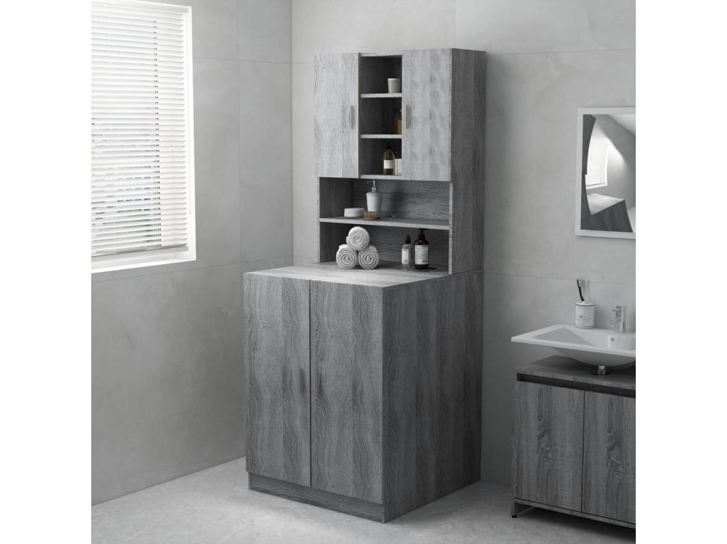 Mobile per lavatrice Sonoma grigio 71x71,5x91,5 cm