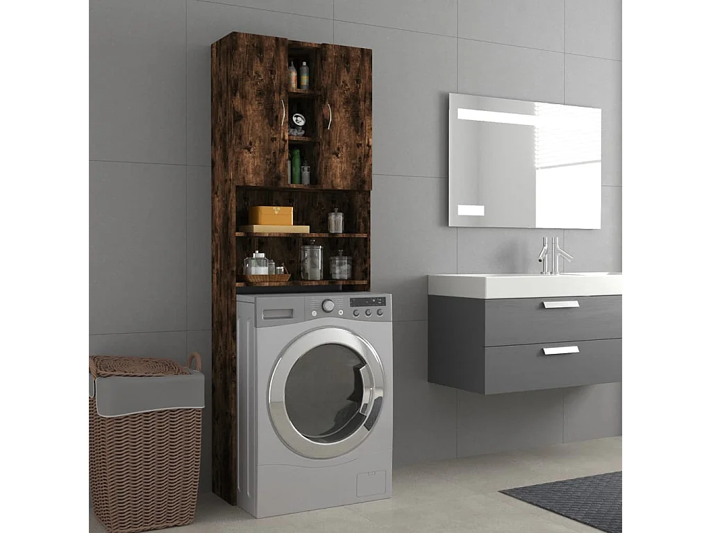 Mueble lavadora Roble ahumado 64x25,5x190 cm