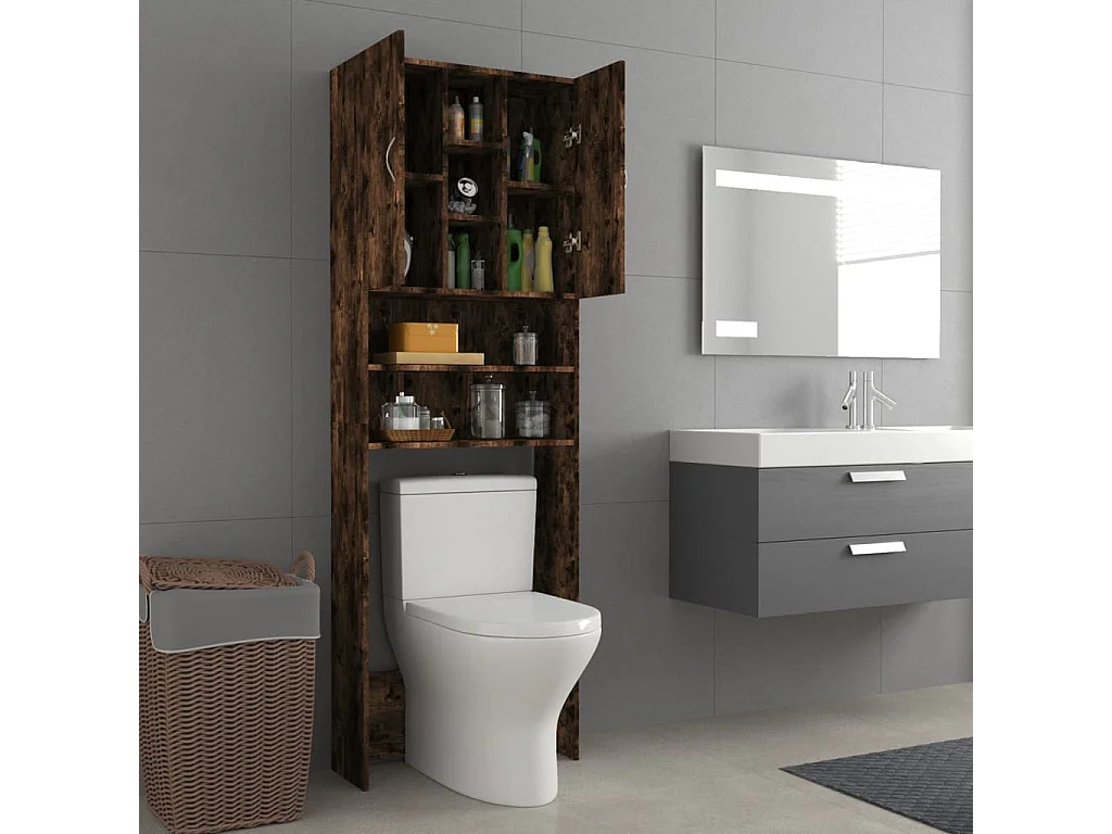 Mueble lavadora Roble ahumado 64x25,5x190 cm