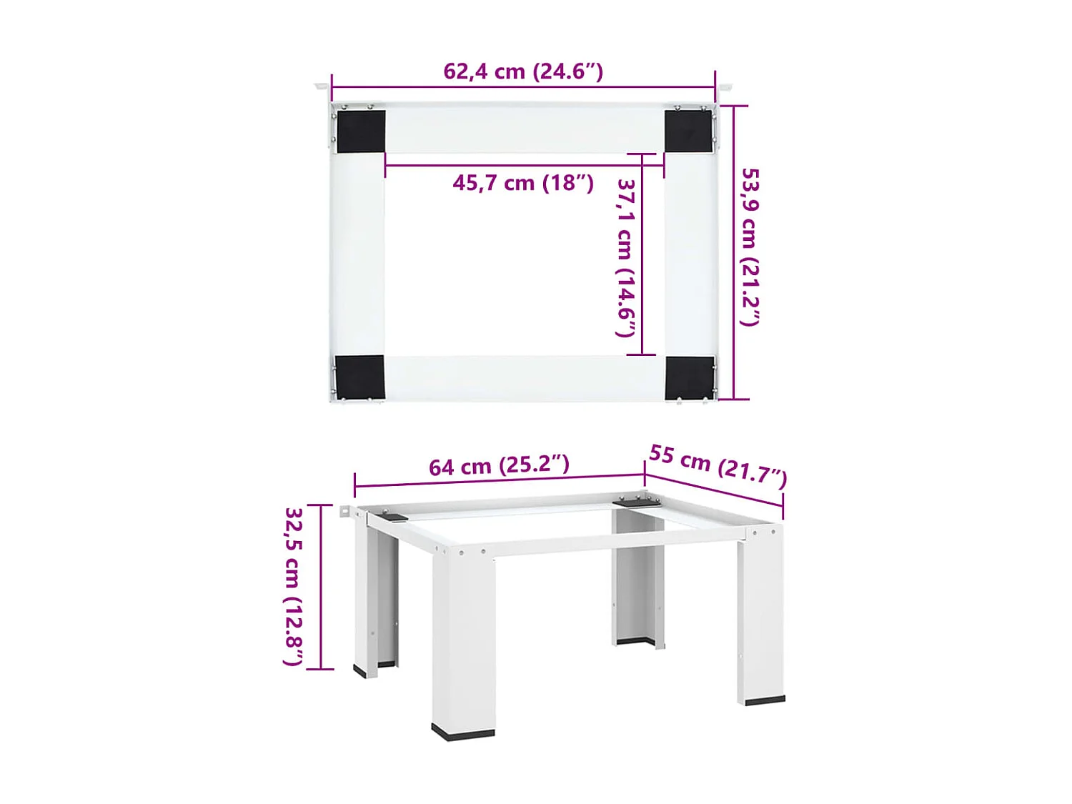 Socle pour machine à laver Blanc
