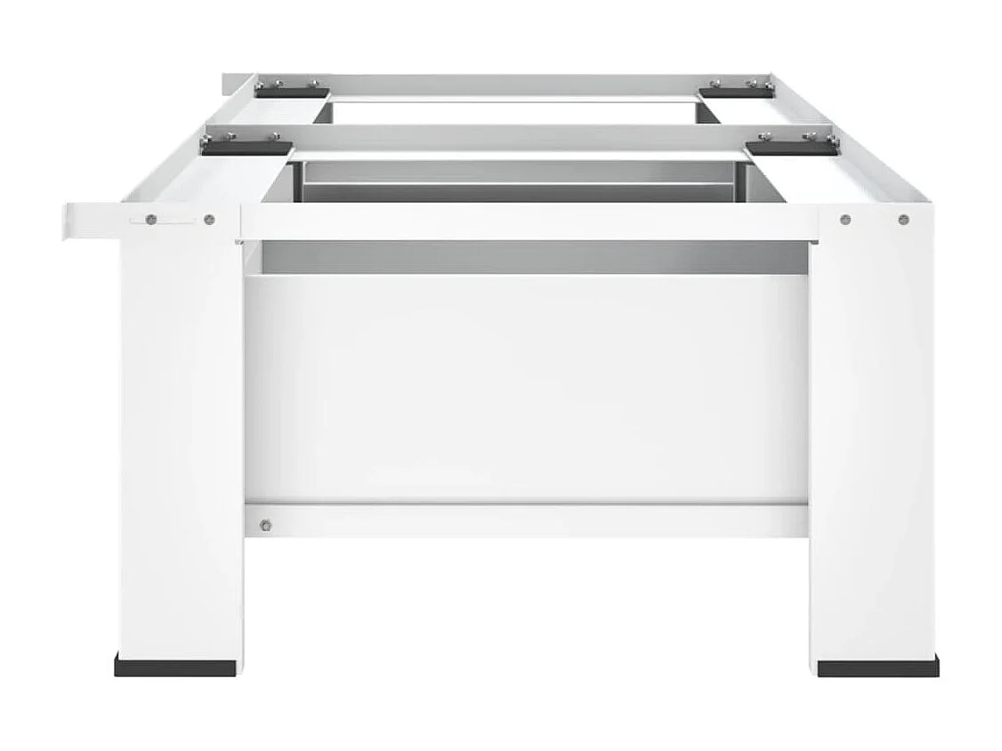 Socle double pour lave-linge et sèche-linge avec tiroirs Blanc