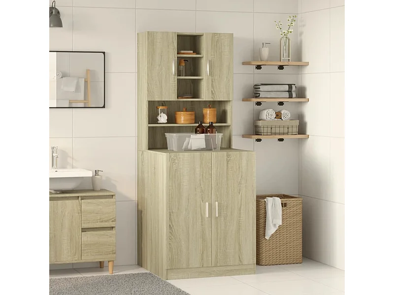 Mobili per lavatrice 2 pezzi in MDF rovere Sonoma