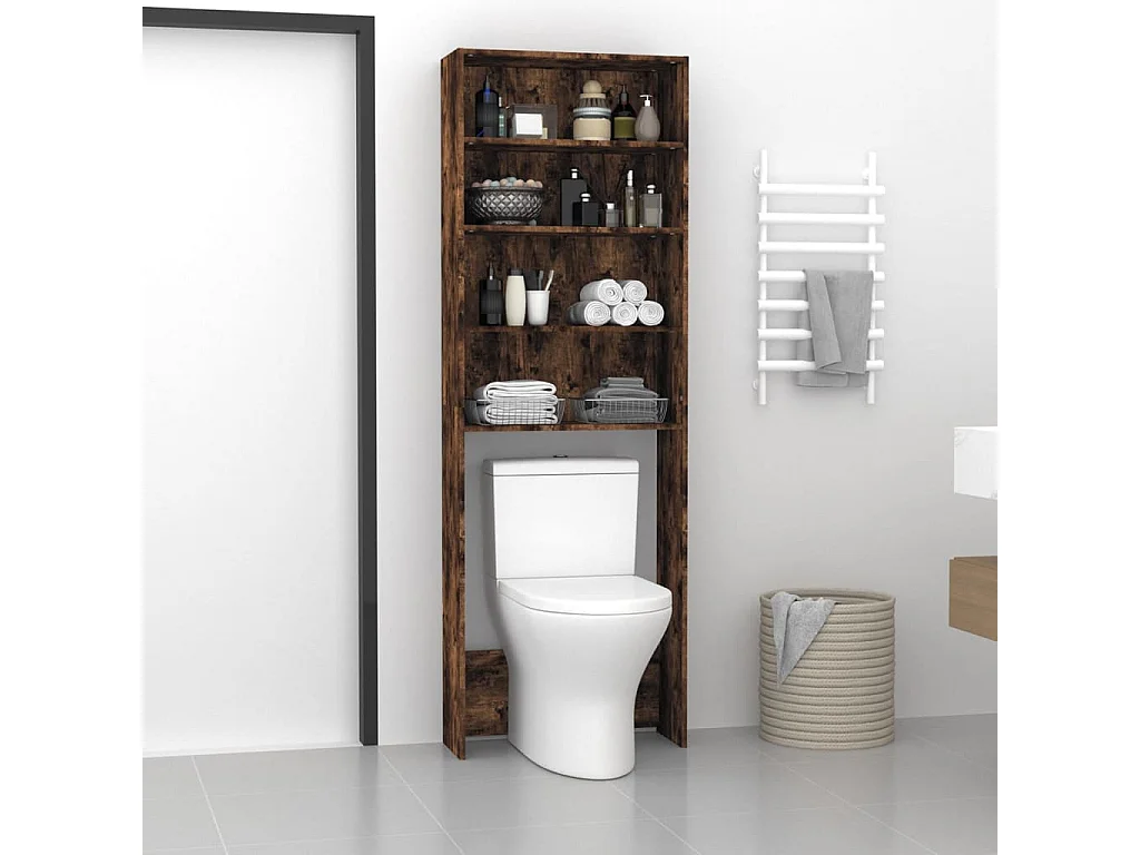 Meuble pour machine à laver Chêne fumé 64x24x190 cm