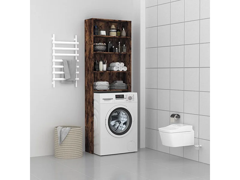 Meuble pour machine à laver Chêne fumé 64x24x190 cm